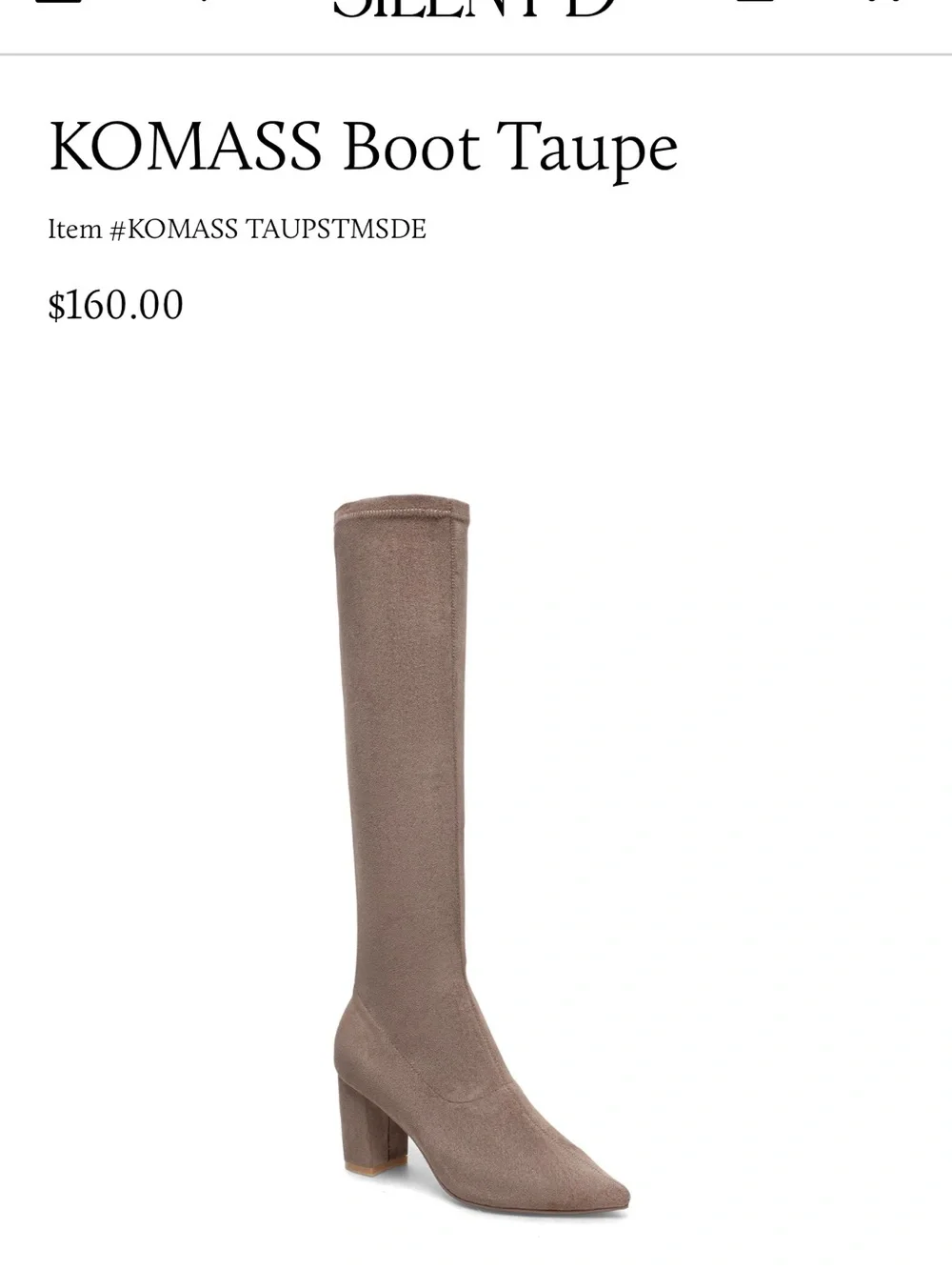 Silent D Suede Over-the-Knee Pointed Toe Boots in Taupe